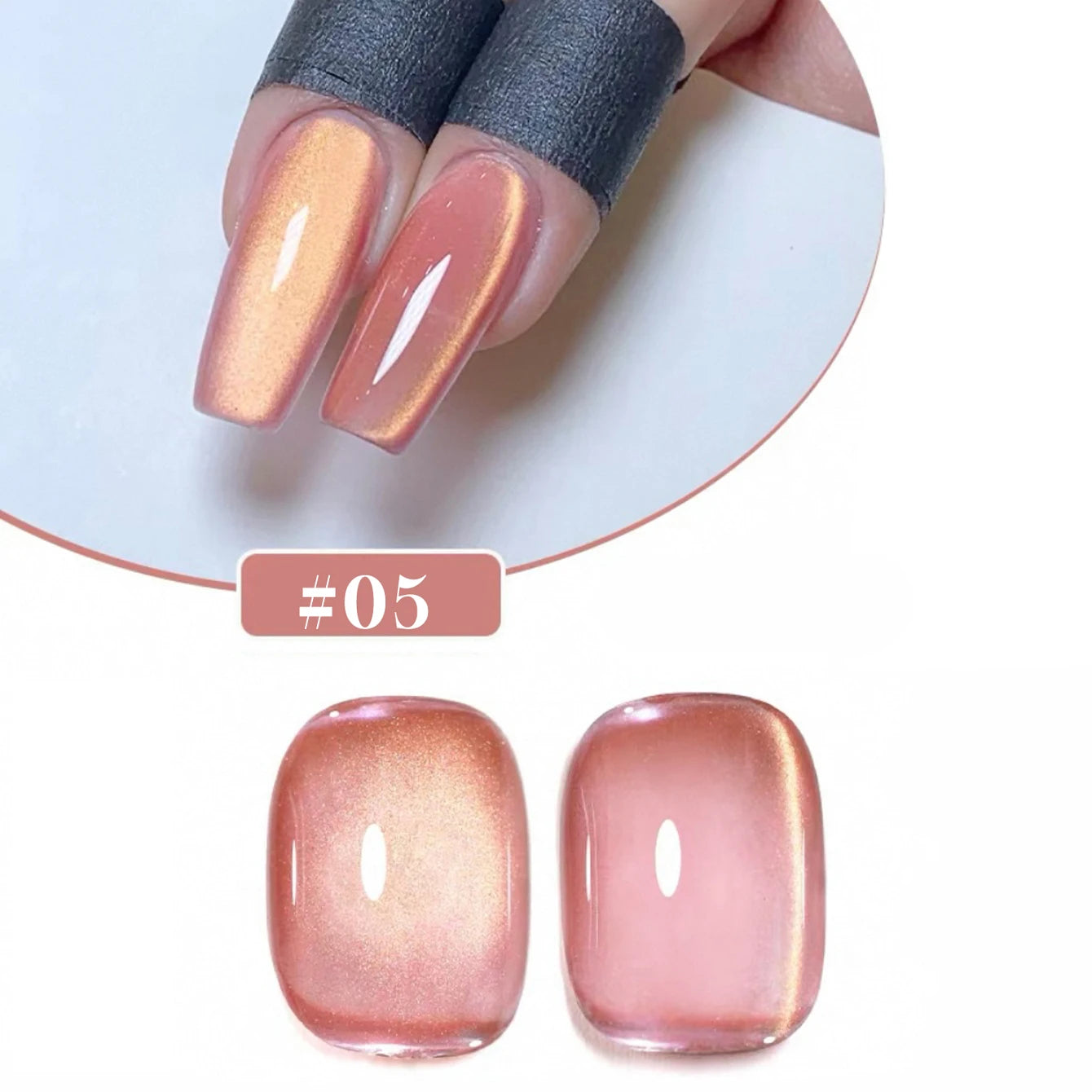 1/6PCS SS25 Cat Eye Gel Polish Kit – 5 Colors w/ Glass Beads & Crystal Effect | Professional Nail Art Manicure Supplies