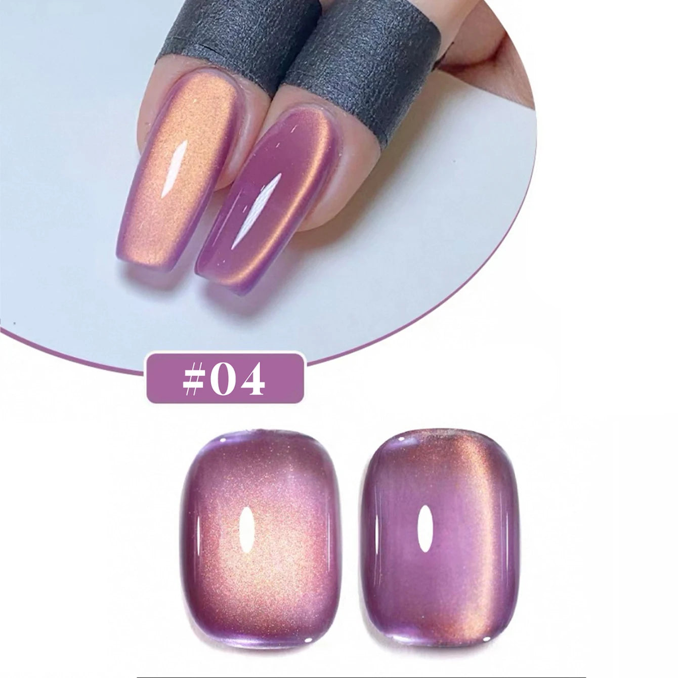 1/6PCS SS25 Cat Eye Gel Polish Kit – 5 Colors w/ Glass Beads & Crystal Effect | Professional Nail Art Manicure Supplies