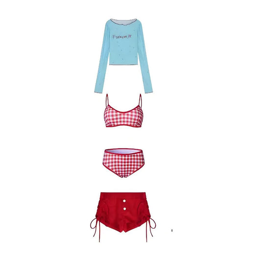 Sweet Floral Bikini Set – Women’s Two-Piece Sleeveless Backless Korean Style Swimsuit