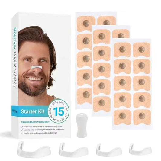 Sport Nasal Breathing Dilator Kit – Anti-Snoring Nose Clip & Sleep Nasal Strips for Better Breathing