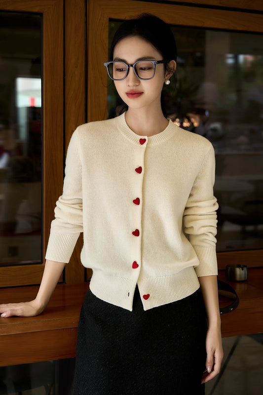 Love at First Sight – Handmade Italian Organic Wool & Cashmere Knit Cardigan