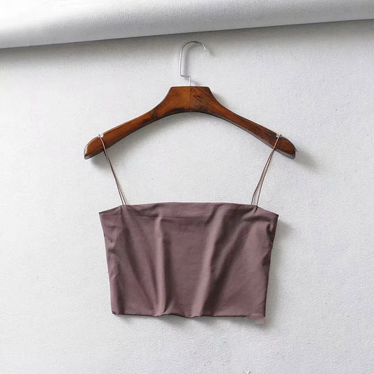 2025 Summer Women’s Crop Top – Sexy Elastic Cotton Cami Sleeveless Short Tank Top