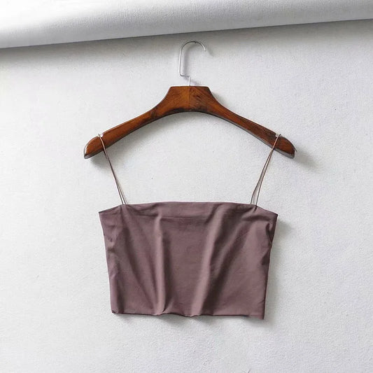 2025 Summer Women’s Crop Top – Sexy Elastic Cotton Cami Sleeveless Short Tank Top