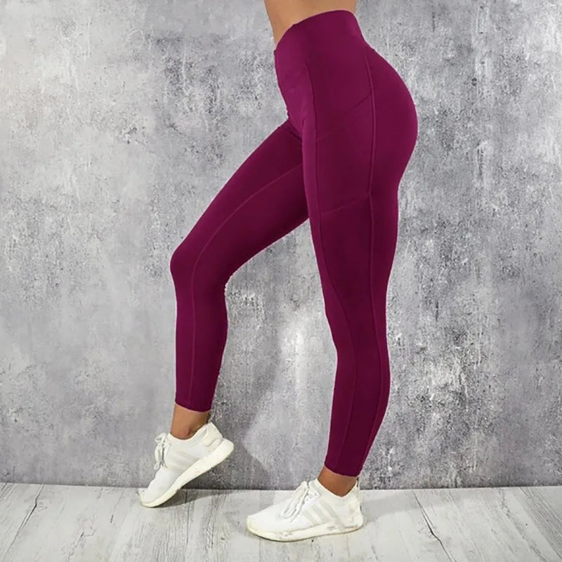 Yoga Fitness Women’s Leggings – High Waist Tights with Pocket, Butt Lifting