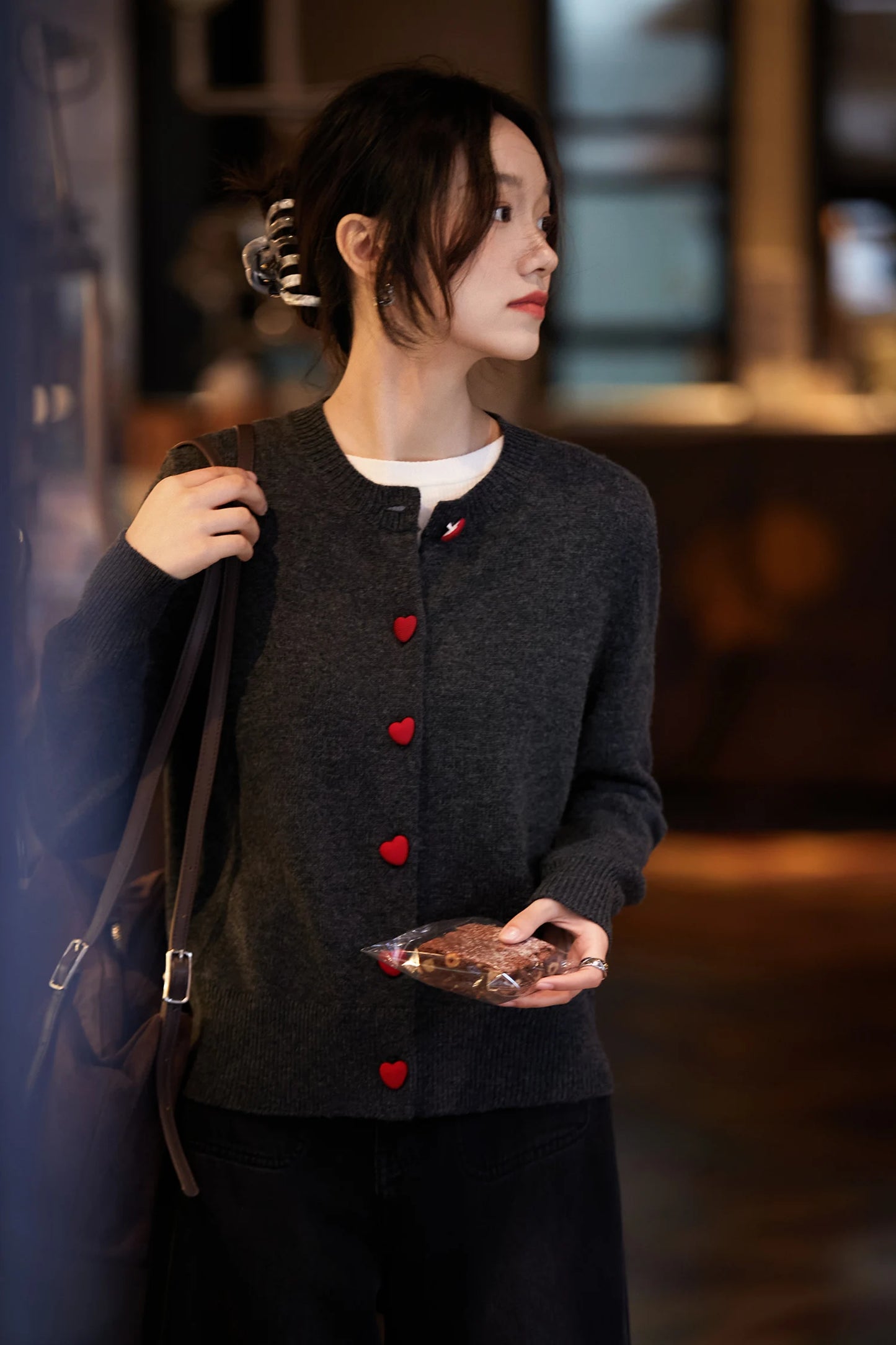 Love at First Sight – Handmade Italian Organic Wool & Cashmere Knit Cardigan