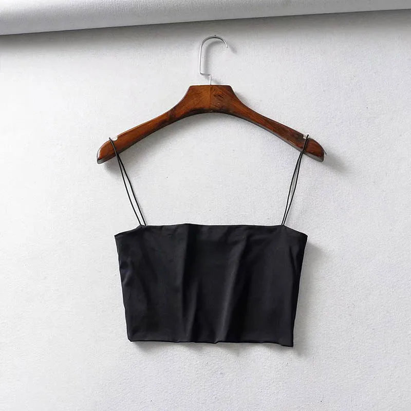 2025 Summer Women’s Crop Top – Sexy Elastic Cotton Cami Sleeveless Short Tank Top